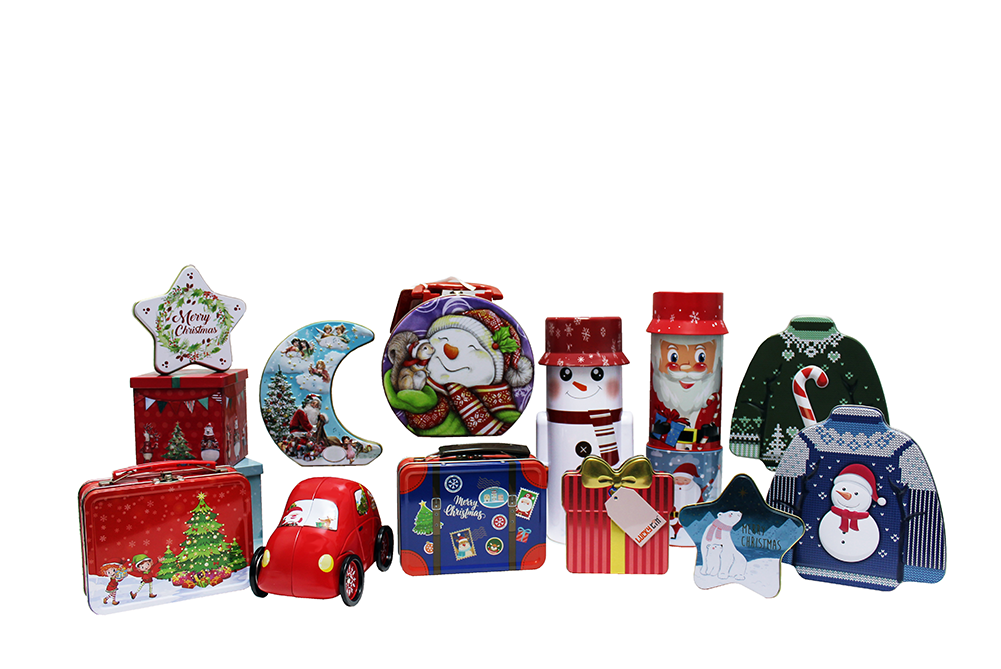 christmas tin cans